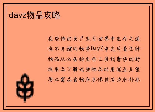 dayz物品攻略